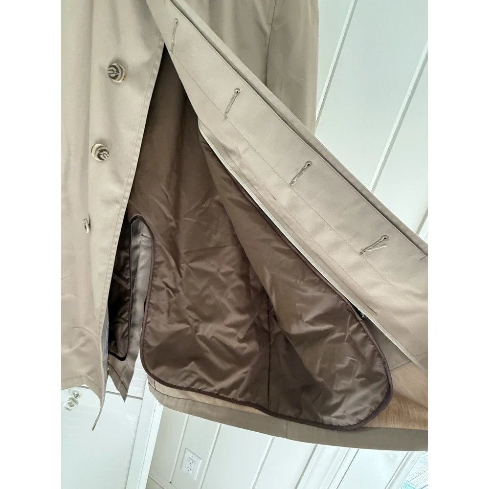 VTG 80s London Fog Maincoats Thinsulate Trench Coat Mens 38R Khaki USA Flawless